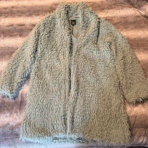 wild fable Light Blue Faux Fur Teddy Coat